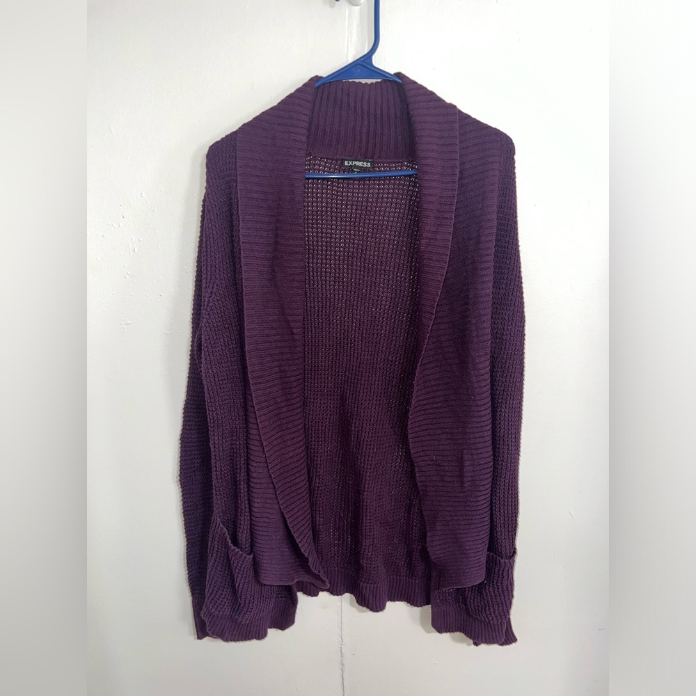 Express Purple Women's Cardigan Sweater